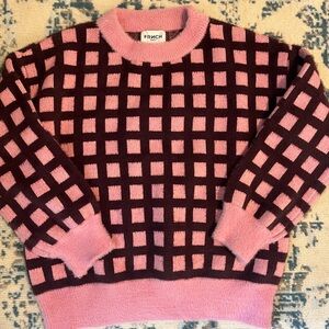FRNCH Pink Checkered Sweater